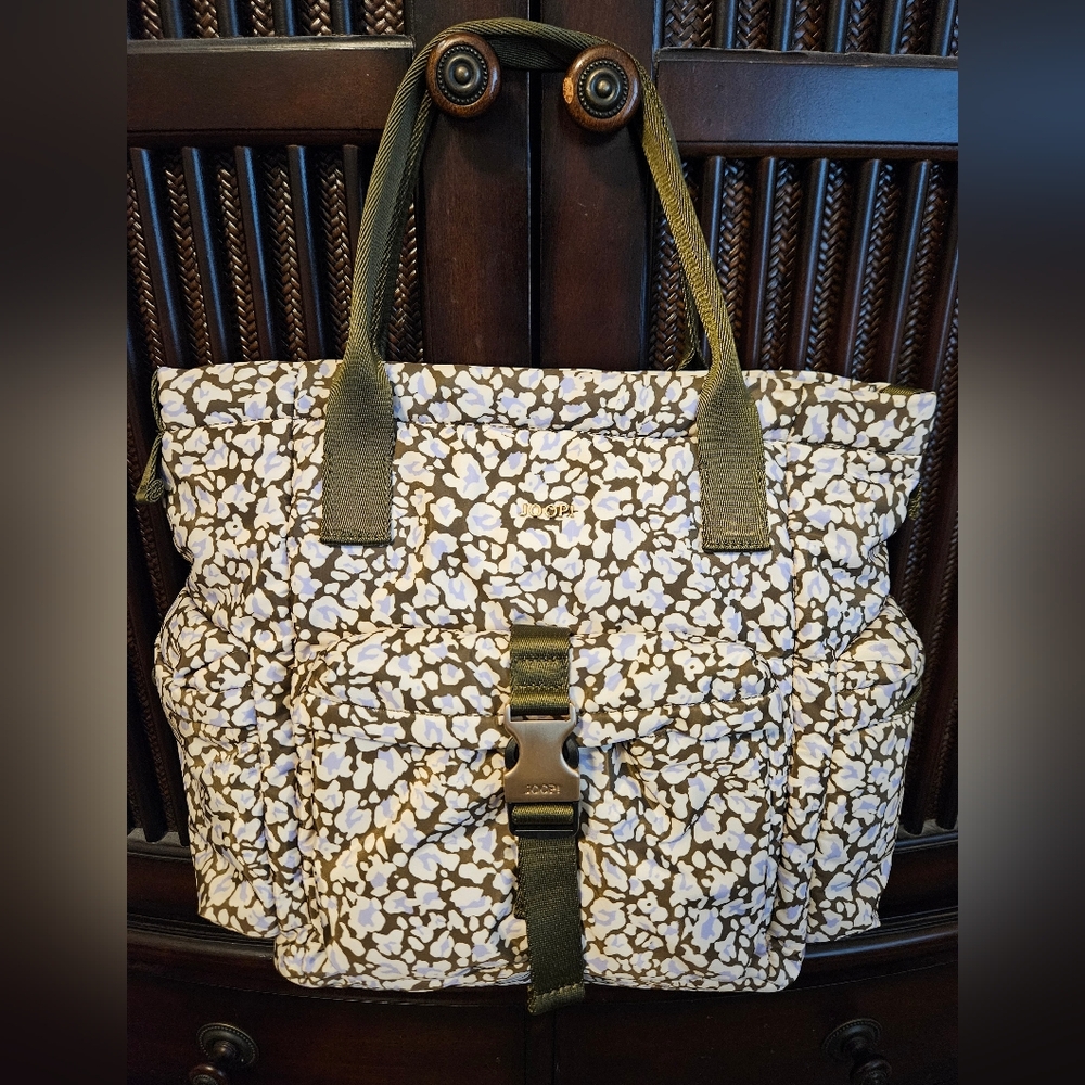 Joop! European Brand Luxury Green Floral Leopard Shoulder Bag